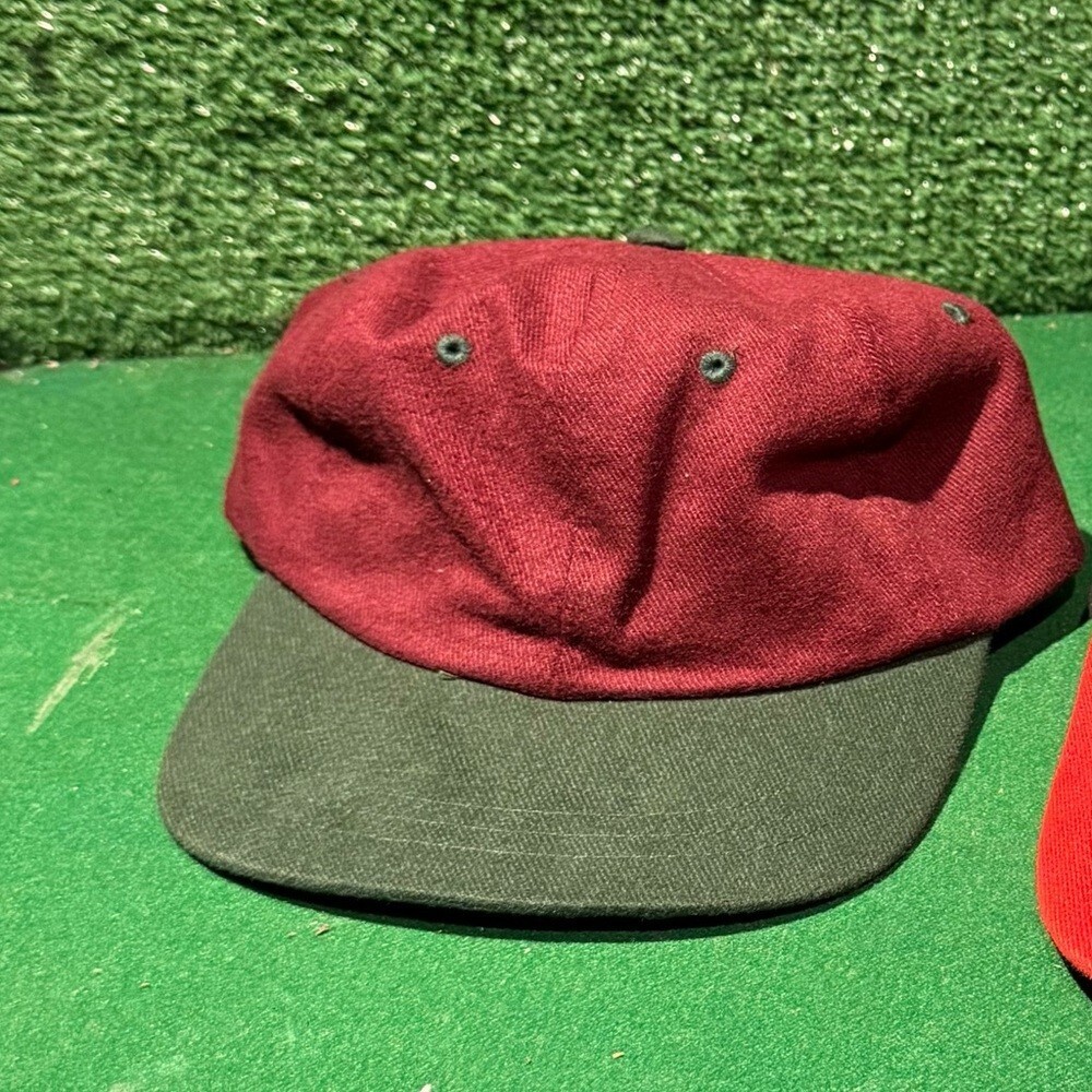 KC Caps Head Shots Two-Tone Burgundy Green‎ Hat Cap Adjustable Strap One Size